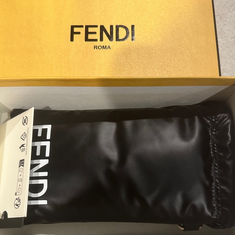 Fendi Gold and Black Men's Glasses Case